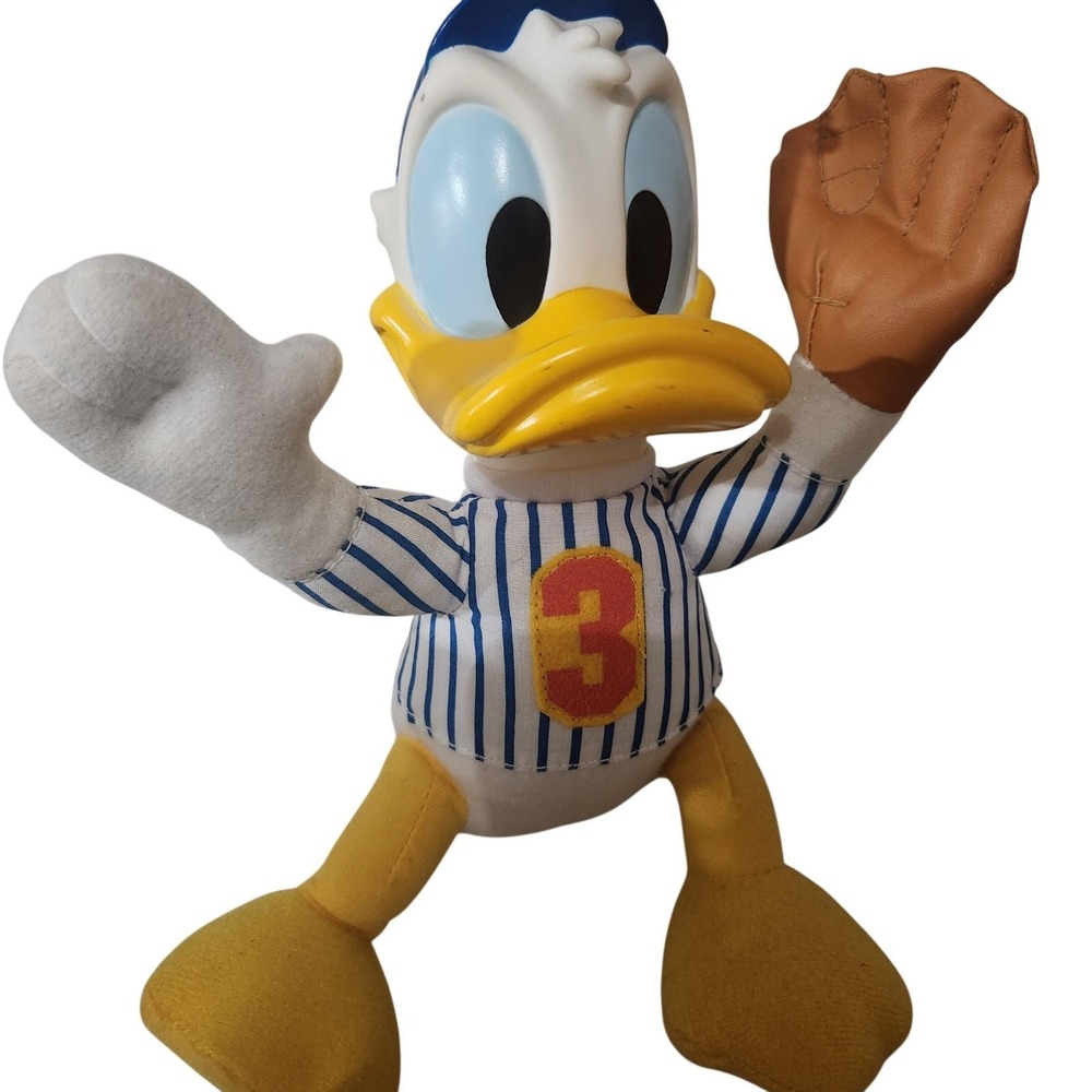 Vintage mcdonalds Disney Donald Duck Baseball Player Plush Toy #3
